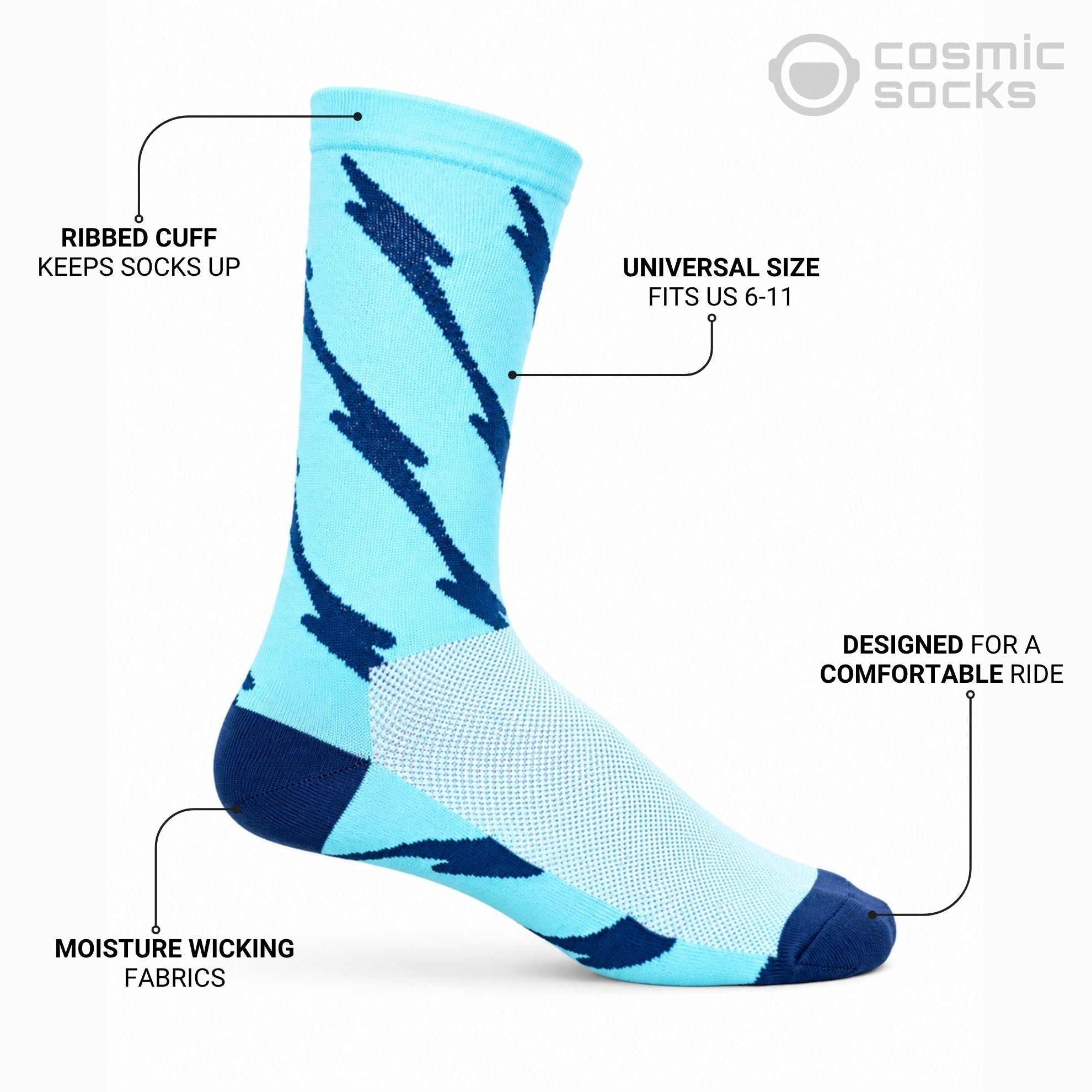 Cosmic Socks - Electric Blue