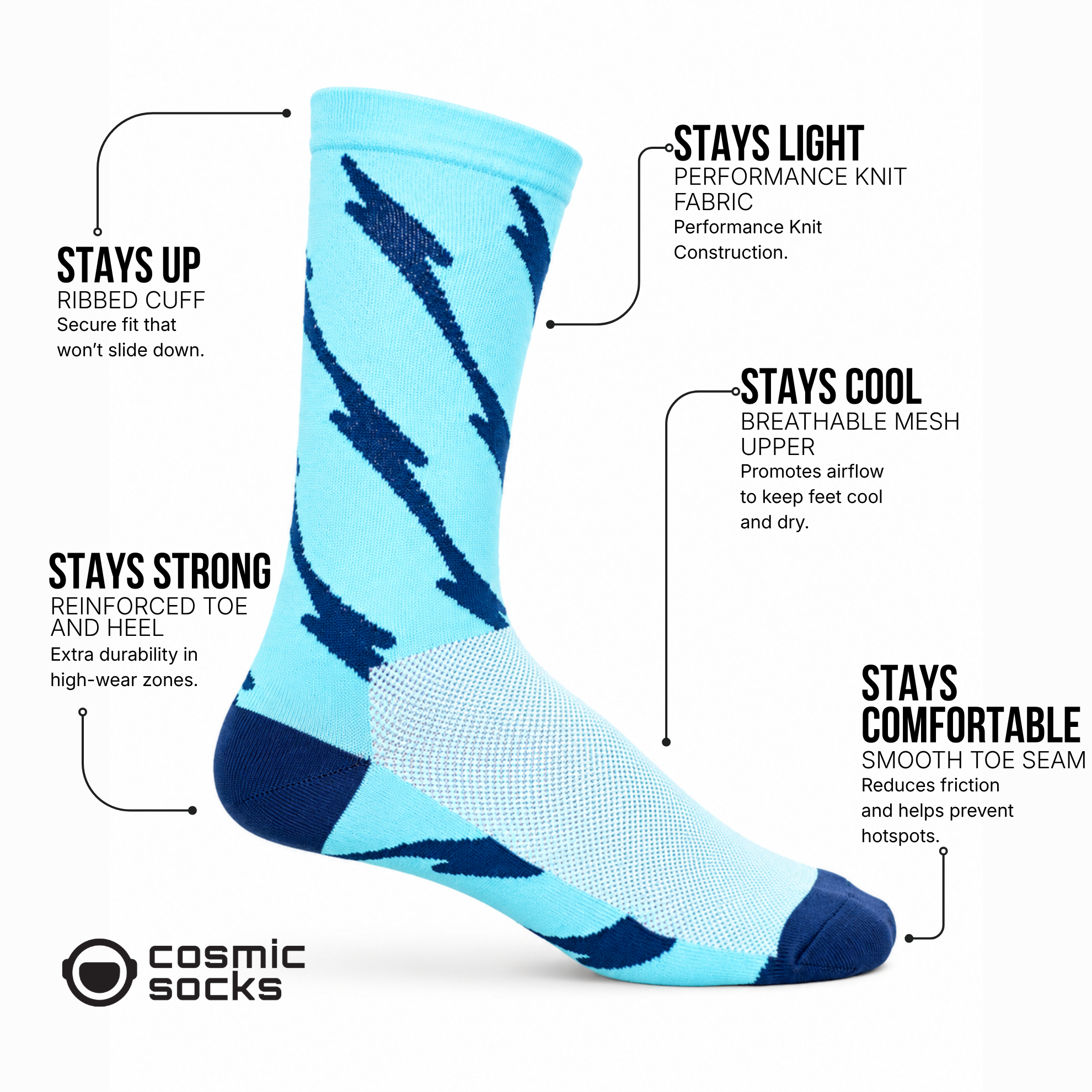 Cosmic Socks - Electric Blue