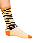 Cosmic Cycling Socks,Easy Tiger with Neon Orange Stripes