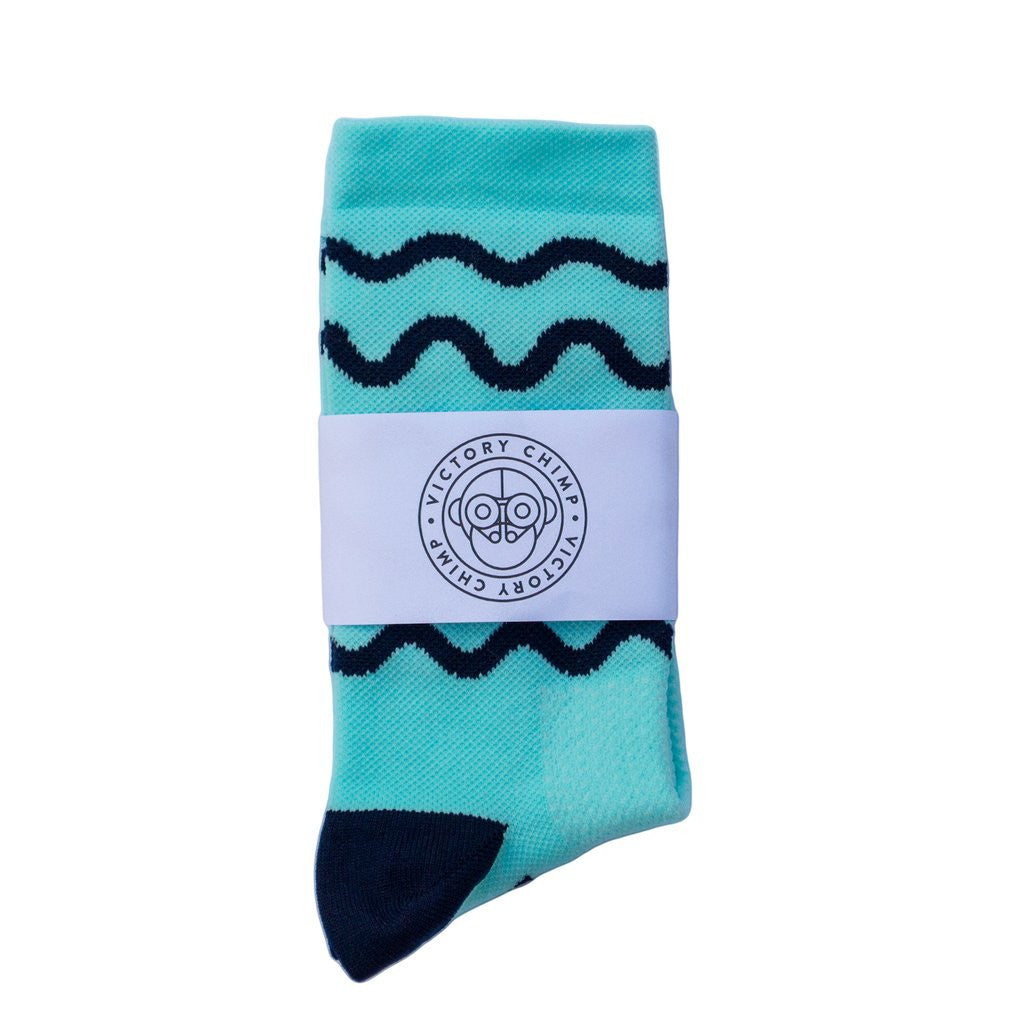 VICTORY CHIMP HILL REPEATS SOCKS - CELESTE